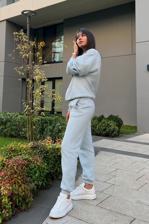 OVER THE CLOUDS AÇIK MAVİ OVERSIZE SWEATSHIRT - Sweatshirtler - BIRDIEJAY
